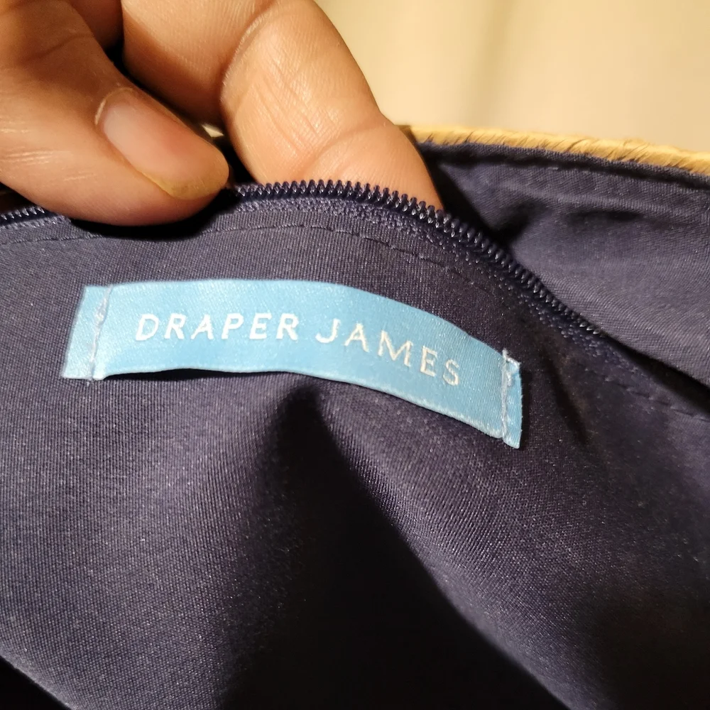 Draper James Straw Tote Bag w/Bonus Vintage Vera sheer Silk Scarf